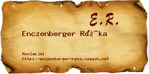 Enczenberger Réka névjegykártya